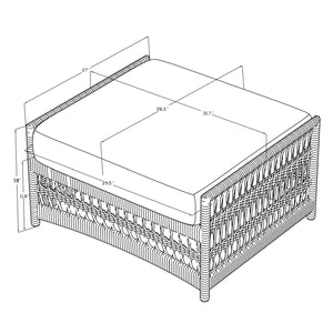   Cream Aluminum Outdoor Ottoman | Oroa.com