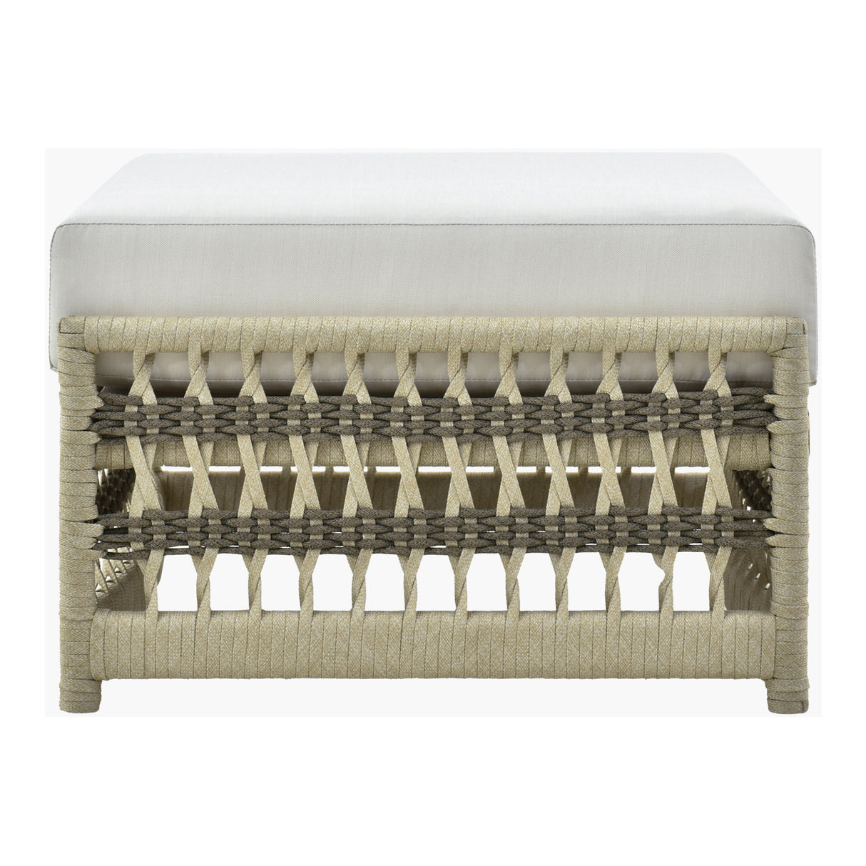   Cream Aluminum Outdoor Ottoman | Oroa.com