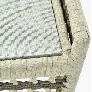   Cream Aluminum Outdoor Ottoman | Oroa.com