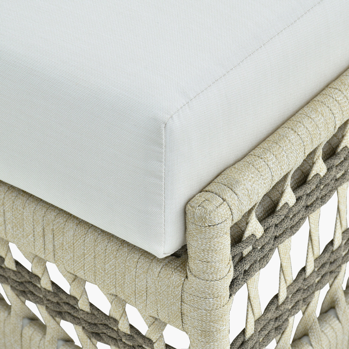   Cream Aluminum Outdoor Ottoman | Oroa.com
