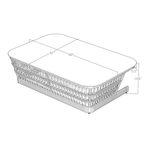   Modern European furniture - Cream Aluminum Outdoor Coffee Table - www.oroa.com | Oroa.com