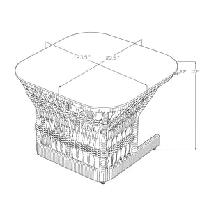   Modern European furniture - Cream Aluminum Outdoor End Table - www.oroa.com | Oroa.com