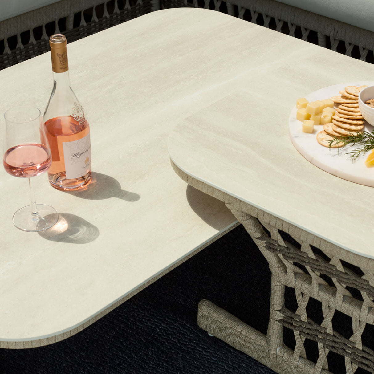   Modern European furniture - Cream Aluminum Outdoor End Table - www.oroa.com | Oroa.com