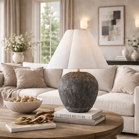   Black Cement Accent Table Lamp | Oroa.com