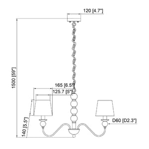   5-Light Linen Classic Chandelier | Oroa.com