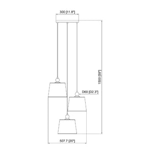   3-Light Linen Chandelier | Oroa.com