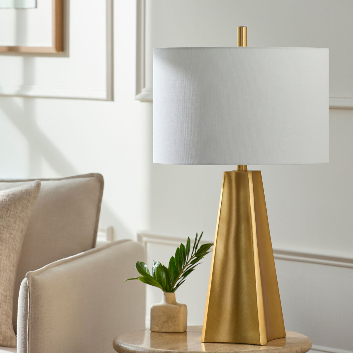   Modern European furniture - Gold Faceted Base Table Lamp - www.oroa.com | Oroa.com