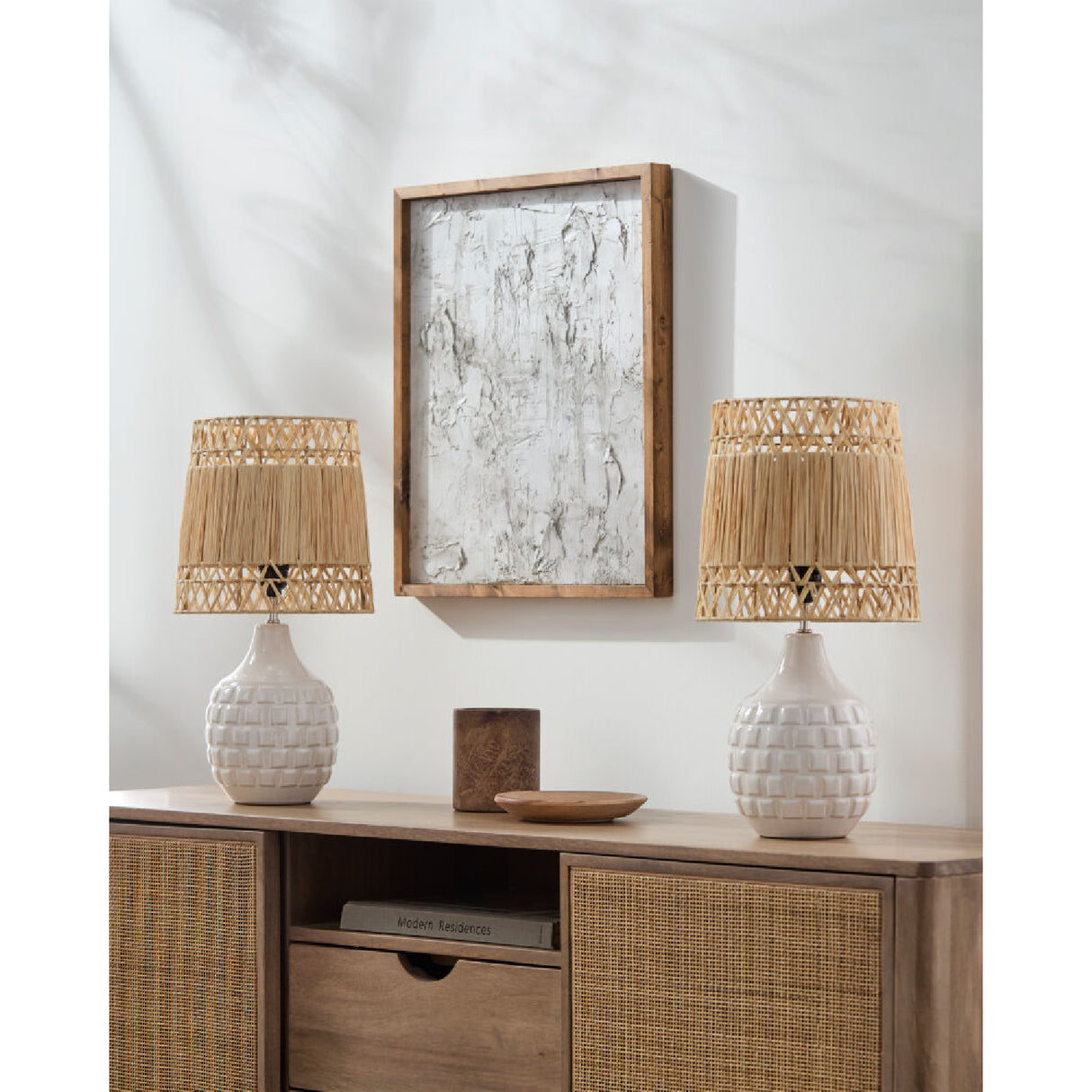   Woven Seagrass Ceramic Table Lamp (Set of 2) | Oroa.com