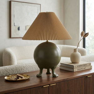   Pleated Linen Cement Table Lamp | Oroa.com