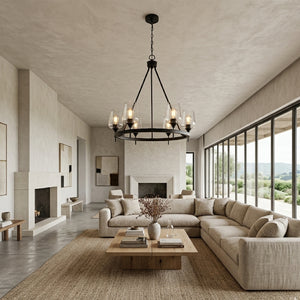   Modern European furniture - Iron Ring Glass Chandelier - www.oroa.com | Oroa.com