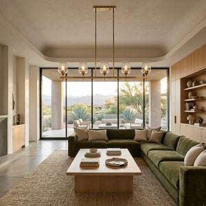   Glass 5-Light Linear Chandelier | Oroa.com