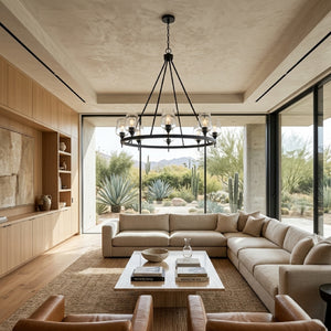   Modern European furniture - Iron Ring Glass Chandelier - www.oroa.com | Oroa.com