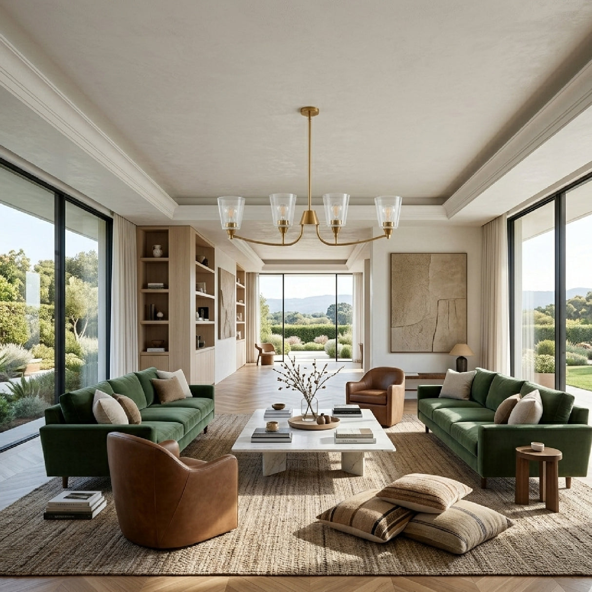   Glass Shades 4-Light Chandelier | Oroa.com