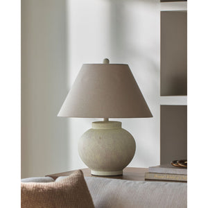   Ceramic Beige Linen Table Lamp | Oroa.com