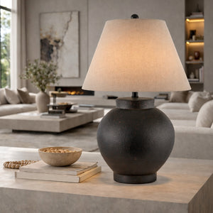   Ceramic Beige Linen Table Lamp | Oroa.com