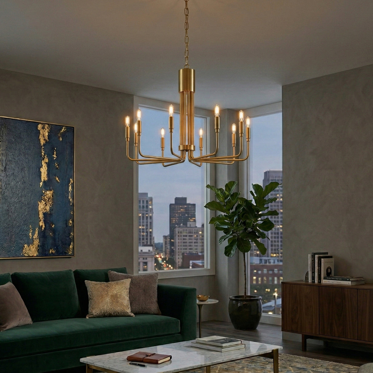   Modern European furniture - Gold 10-Light Pendant Lamp - www.oroa.com | Oroa.com