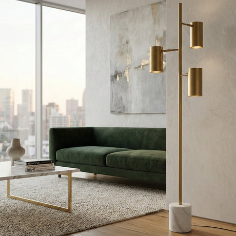   Modern European furniture - Gold 3-Light Accent Floor Lamp - www.oroa.com | Oroa.com