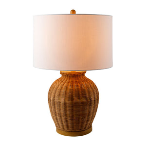   Brown Rattan Accent Table Lamp | Oroa.com
