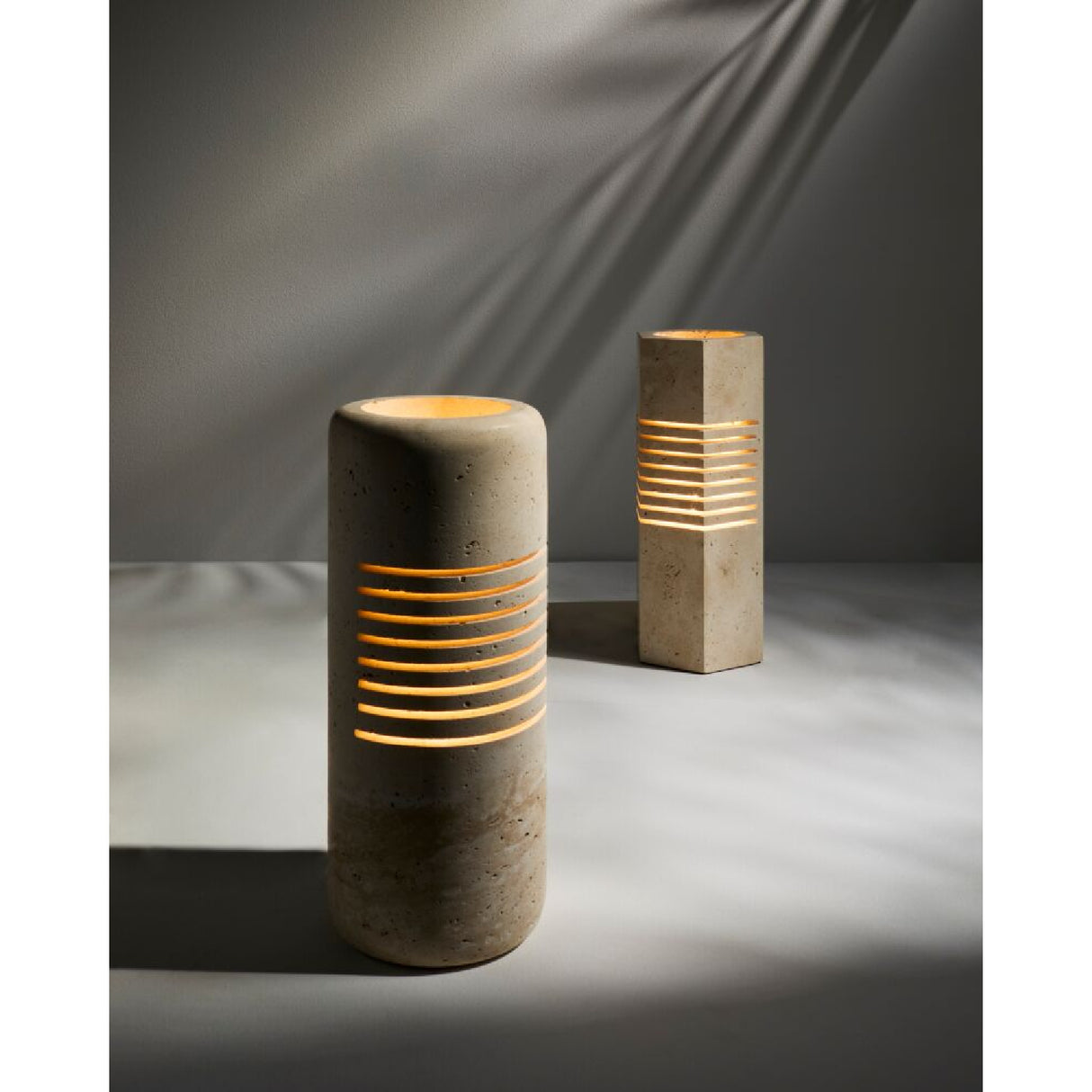   Beige Travertine Accent Table Lamp | Oroa.com