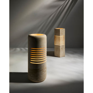   Beige Travertine Accent Table Lamp | Oroa.com