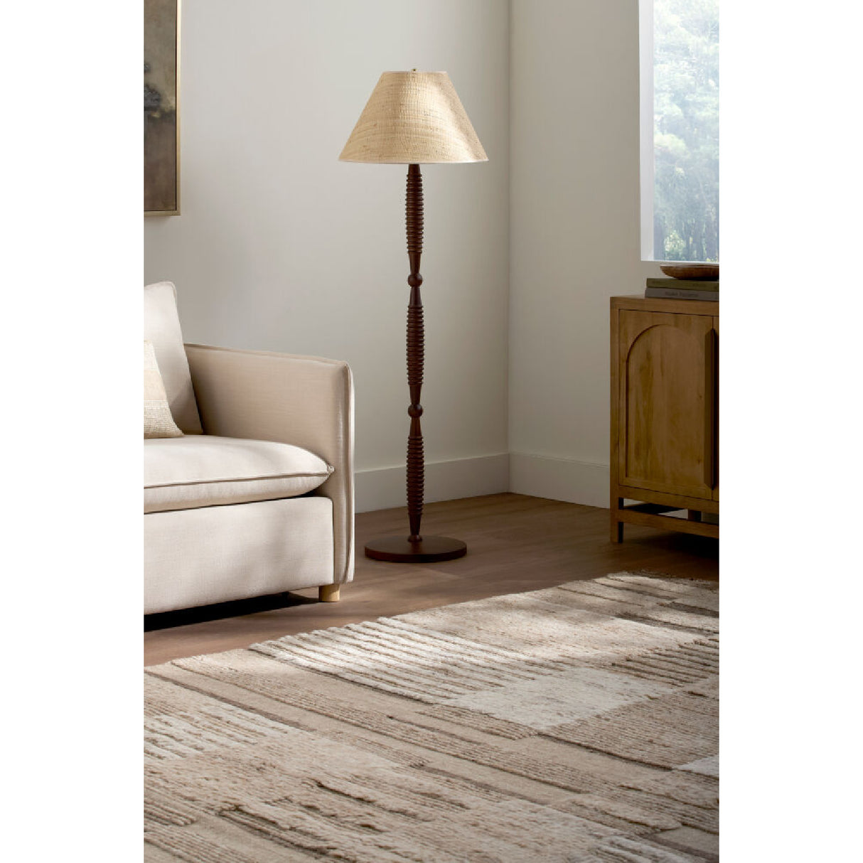   Modern European furniture - Brown Linen Accent Floor Lamp - www.oroa.com | Oroa.com