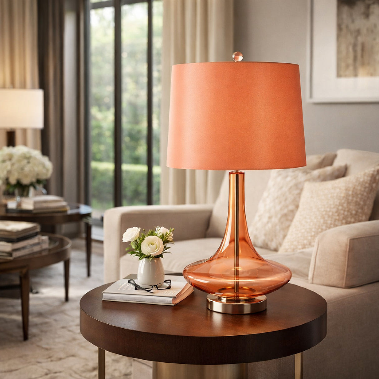   Orange Glass Accent Table Lamp | Oroa.com