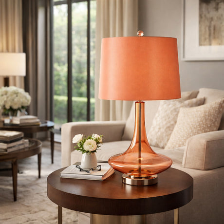   Orange Glass Accent Table Lamp | Oroa.com