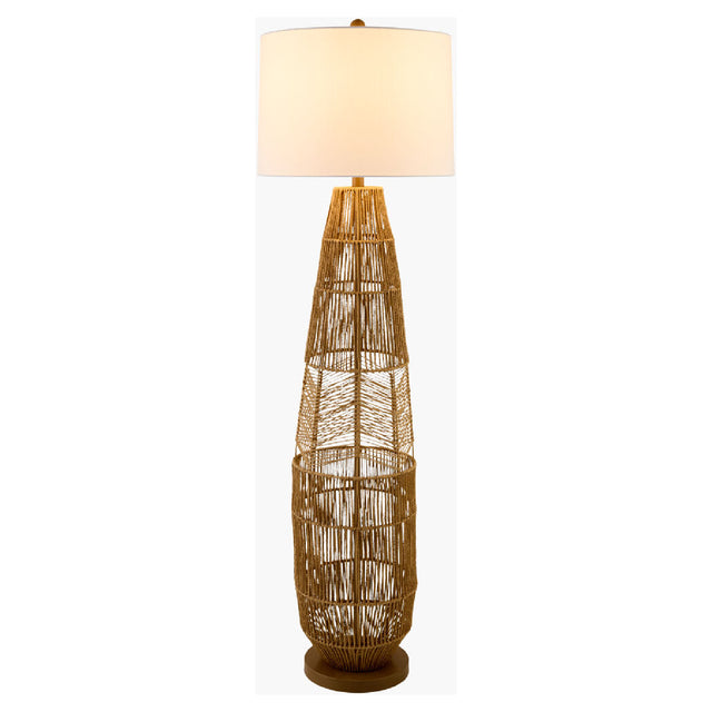 Modern European furniture - Natural Rattan Accent Floor Lamp - www.oroa.com