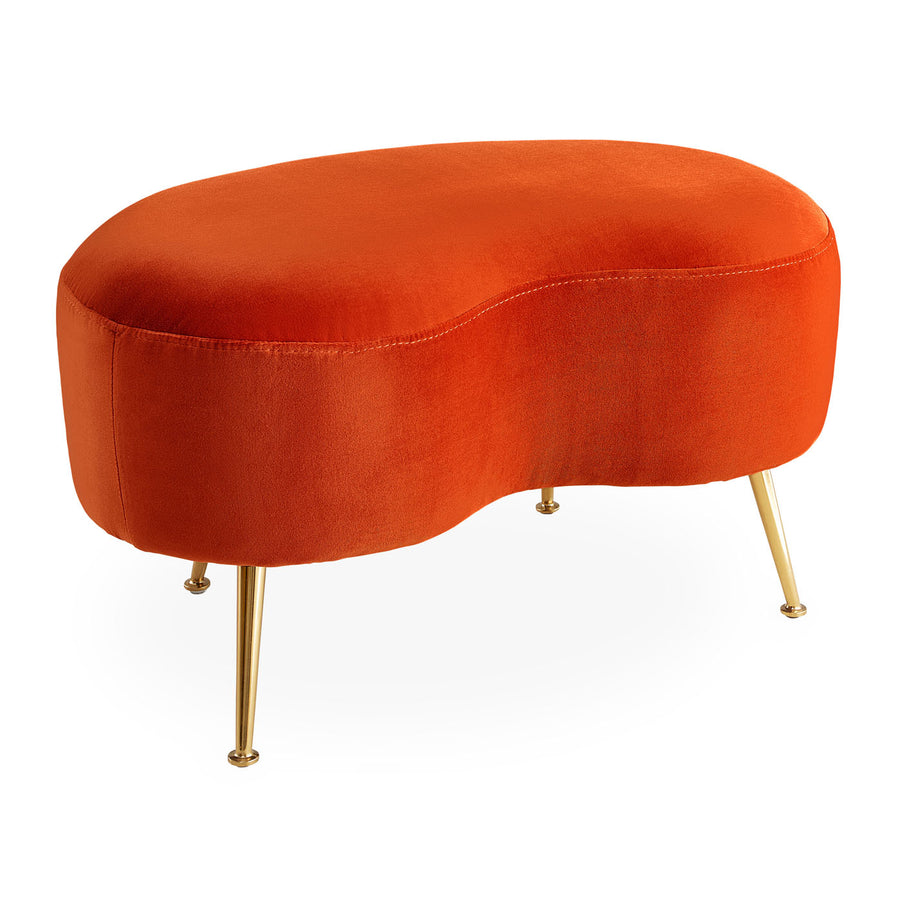 Brass Legs Upholstered Ottoman | Jonathan Adler Kidney | Oroa.com