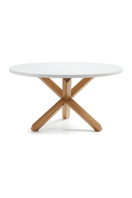 White Round Mikado Leg Dining Table | La Forma Lotus | Oroa.com