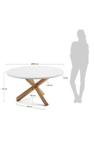 White Round Mikado Leg Dining Table | La Forma Lotus | Oroa.com