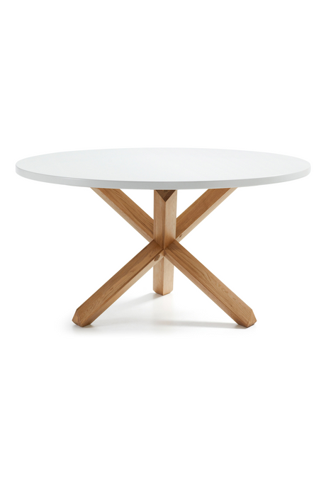 White Round Mikado Leg Dining Table | La Forma Lotus | Oroa.com