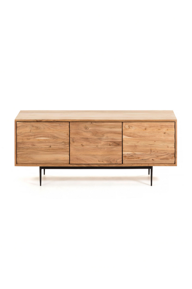 Natural Wood 3-Door TV Cabinet | La Forma Delsie | Oroa.com