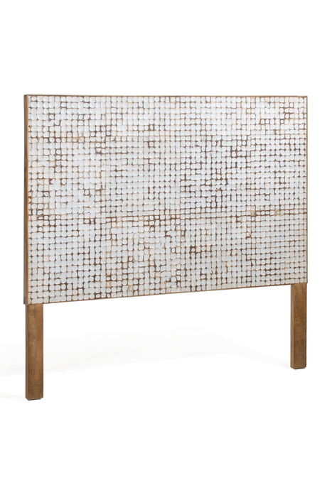   White Coconut Shell Queen Headboard 63" | Oroa.com