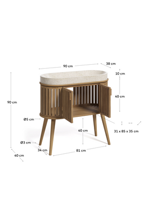 Oval Wooden Vanity Unit | La Forma Rokia