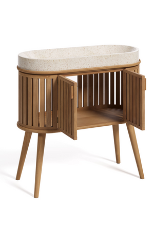 Oval Wooden Vanity Unit | La Forma Rokia