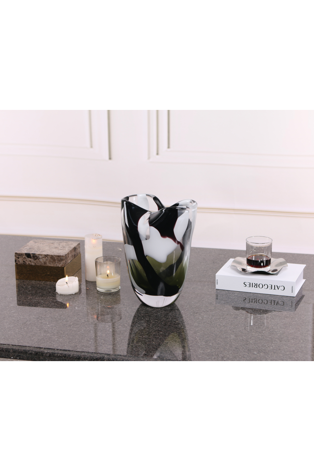 Black Glass Vase | Liang & Eimil Natasha | Oroa.com