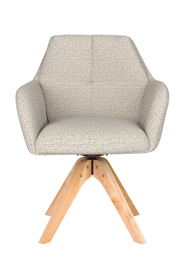 Square Tufted Wooden Swivel Armchair | DF Pete | Oroa.com