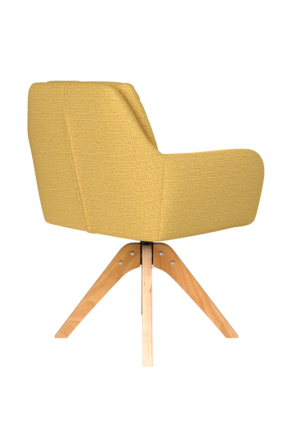 Square Tufted Wooden Swivel Armchair | DF Pete | Oroa.com