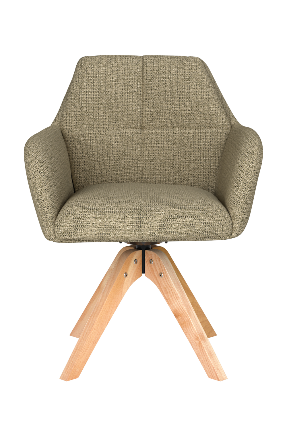 Square Tufted Wooden Swivel Armchair | DF Pete | Oroa.com