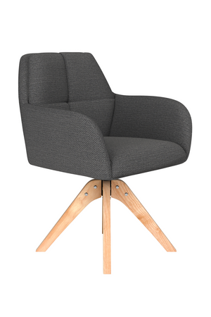 Square Tufted Wooden Swivel Armchair | DF Pete | Oroa.com