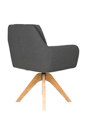 Square Tufted Wooden Swivel Armchair | DF Pete | Oroa.com