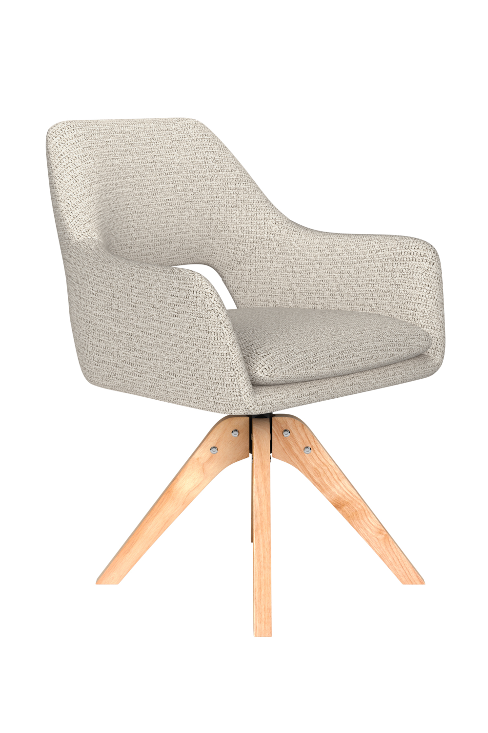 Cut-Out Back Wooden Swivel Armchair | DF Mos | Oroa.com
