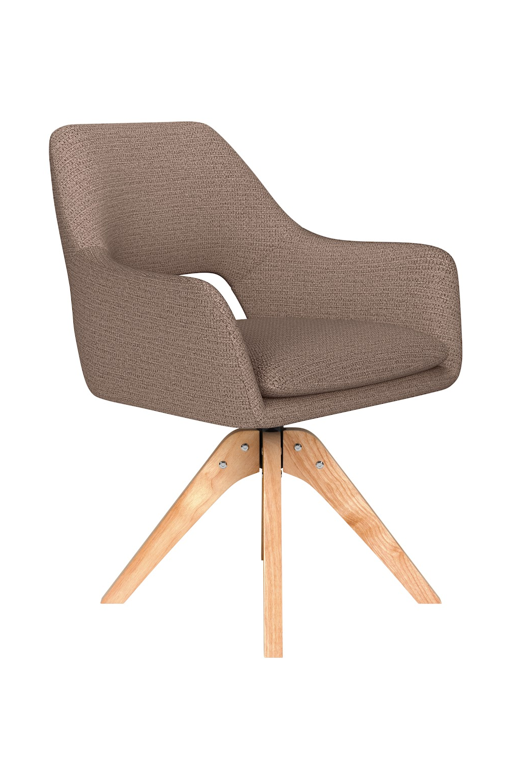 Cut-Out Back Wooden Swivel Armchair | DF Mos | Oroa.com