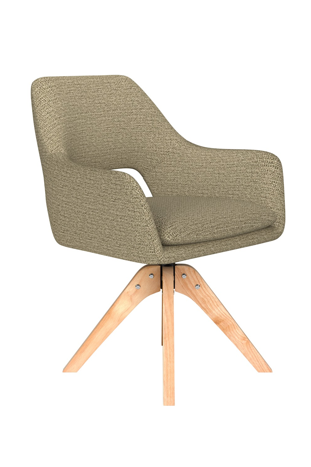 Cut-Out Back Wooden Swivel Armchair | DF Mos | Oroa.com