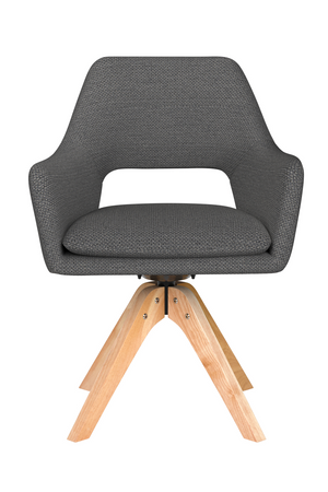 Cut-Out Back Wooden Swivel Armchair | DF Mos | Oroa.com