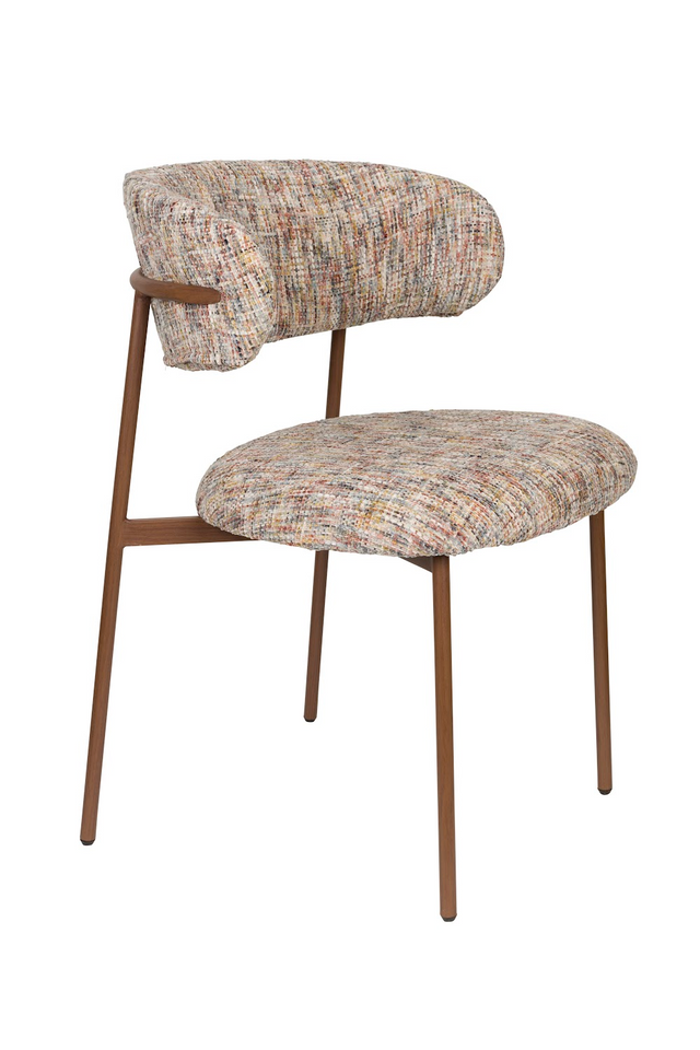 Modern European furniture - Iron Framed Curve Dining Chairs (2) - www.oroa.com