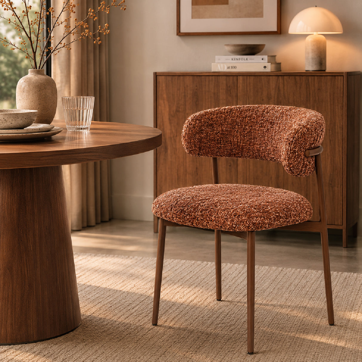   Modern European furniture - Iron Framed Curve Dining Chairs (2)- www.oroa.com | Oroa.com