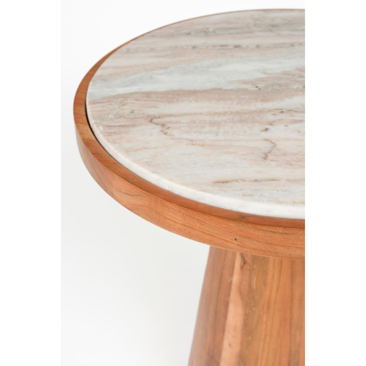   Modern European furniture - Acacia Wood Marble Side Table - www.oroa.com | Oroa.com