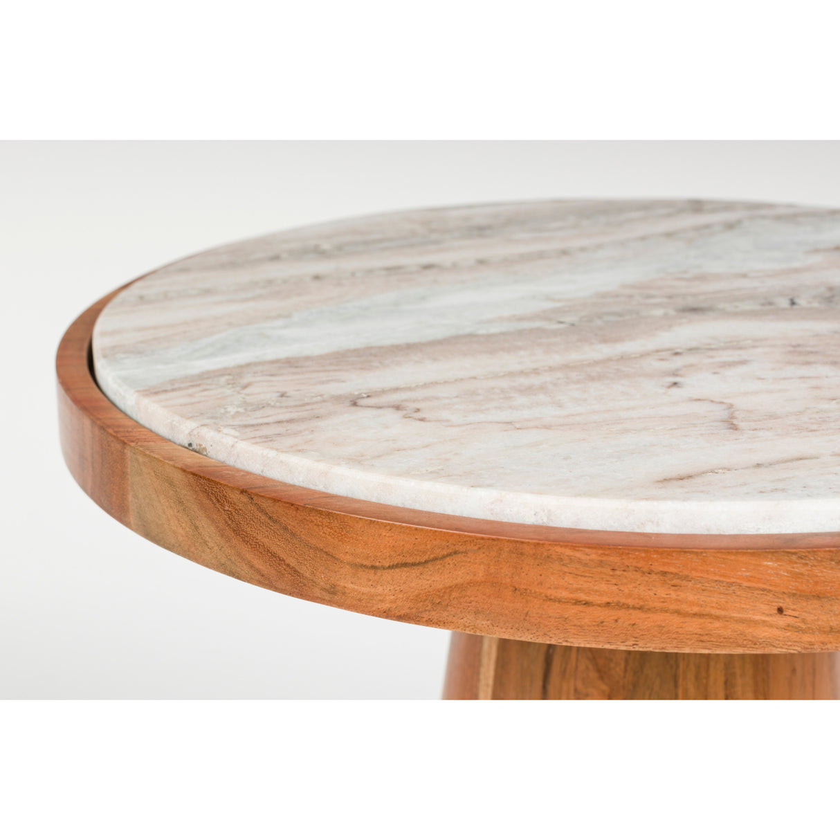   Modern European furniture - Acacia Wood Marble Side Table - www.oroa.com | Oroa.com